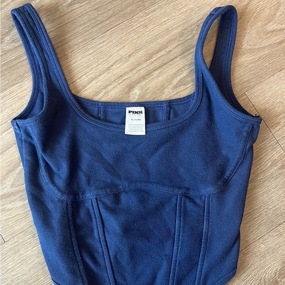 PINK Victoria's Secret Navy Blue Women's Top corset M